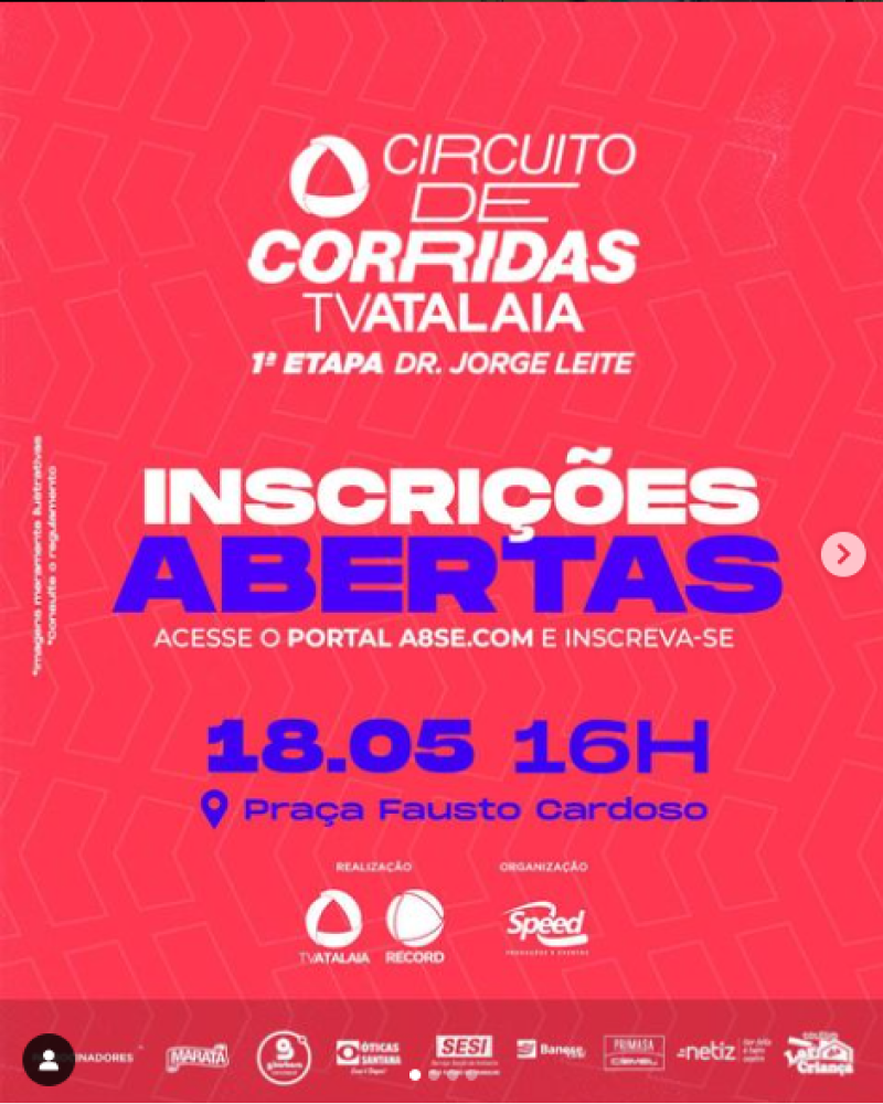 Inscrições Abertas para o Circuito de Corridas TVAtalaia